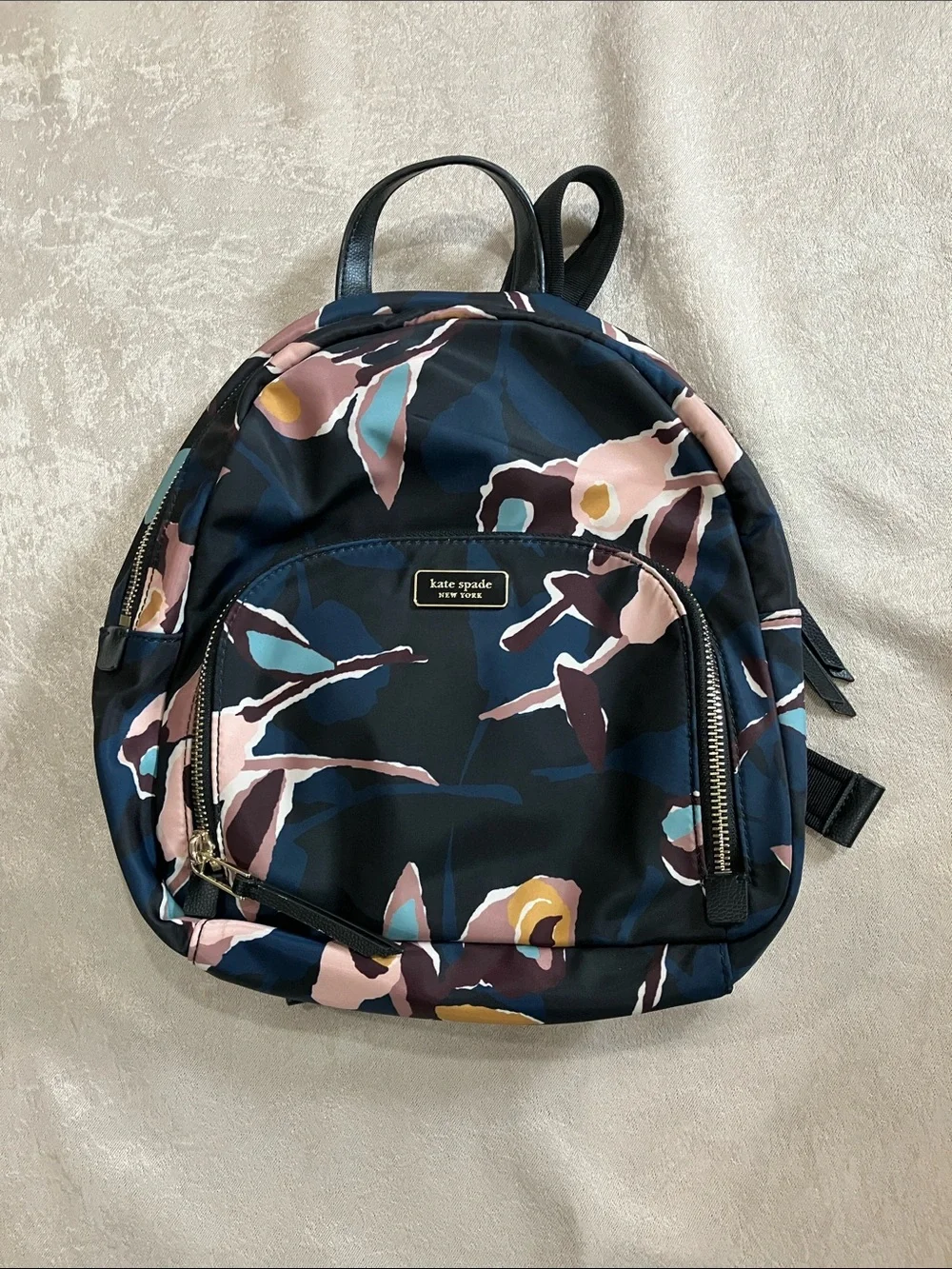 kate spade navy floral print mini backpack
